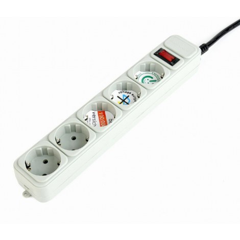 Gembird SPG3-B-6C PURE POWER - surge protector | Output Connector Qty 5 | 1.8 m | Grey - 2